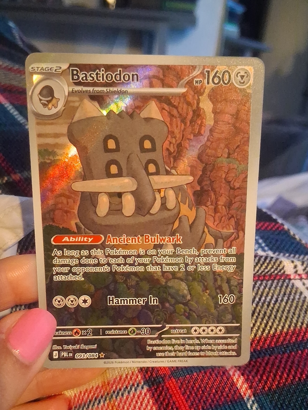 Pokemon Bastiodon Holo Trading Card — Brown, Gold, Gray